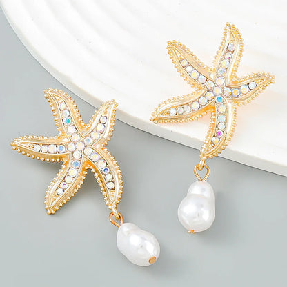 Rhinestone Starfish Earring - Akira