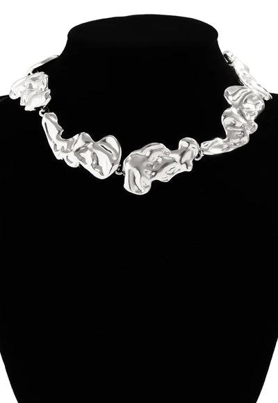 Irregular Liquid Metal Choker - Naomi