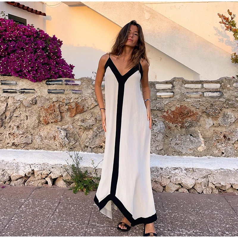 Elegant Suspender Maxi Dress - Trishia