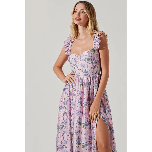 Summer Flower Split Dress - Penny