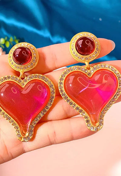 Heart Glass Earring - Glori