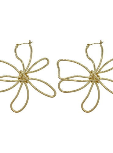 Metal Mordern Flower Earrings - Flore