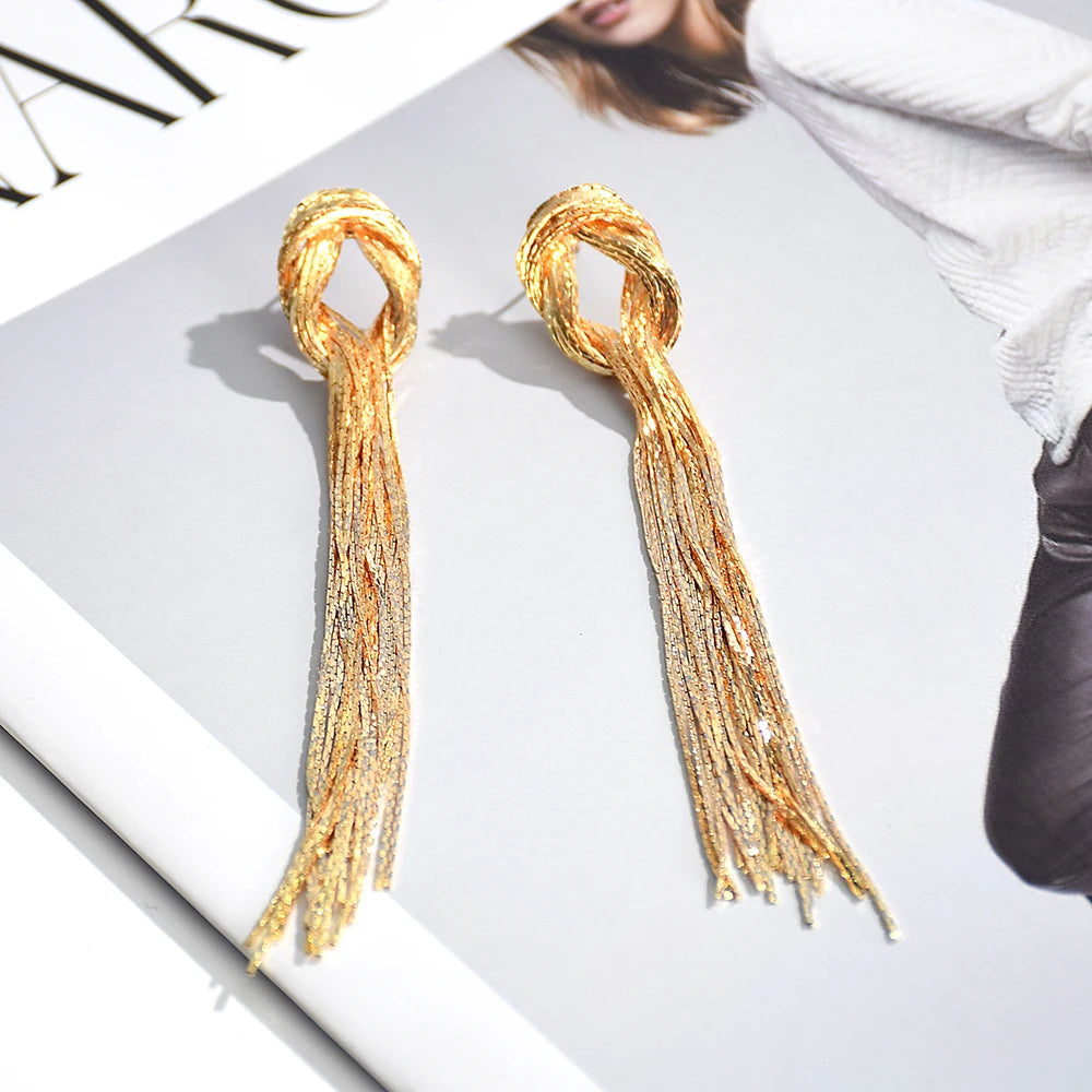 Long Tassel Dangle Earrings - Alari