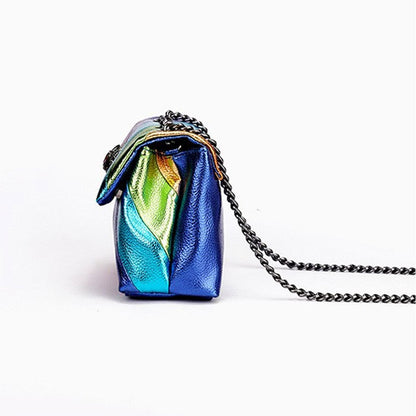 Spliced Chain Crossbody Bag - Rainbow