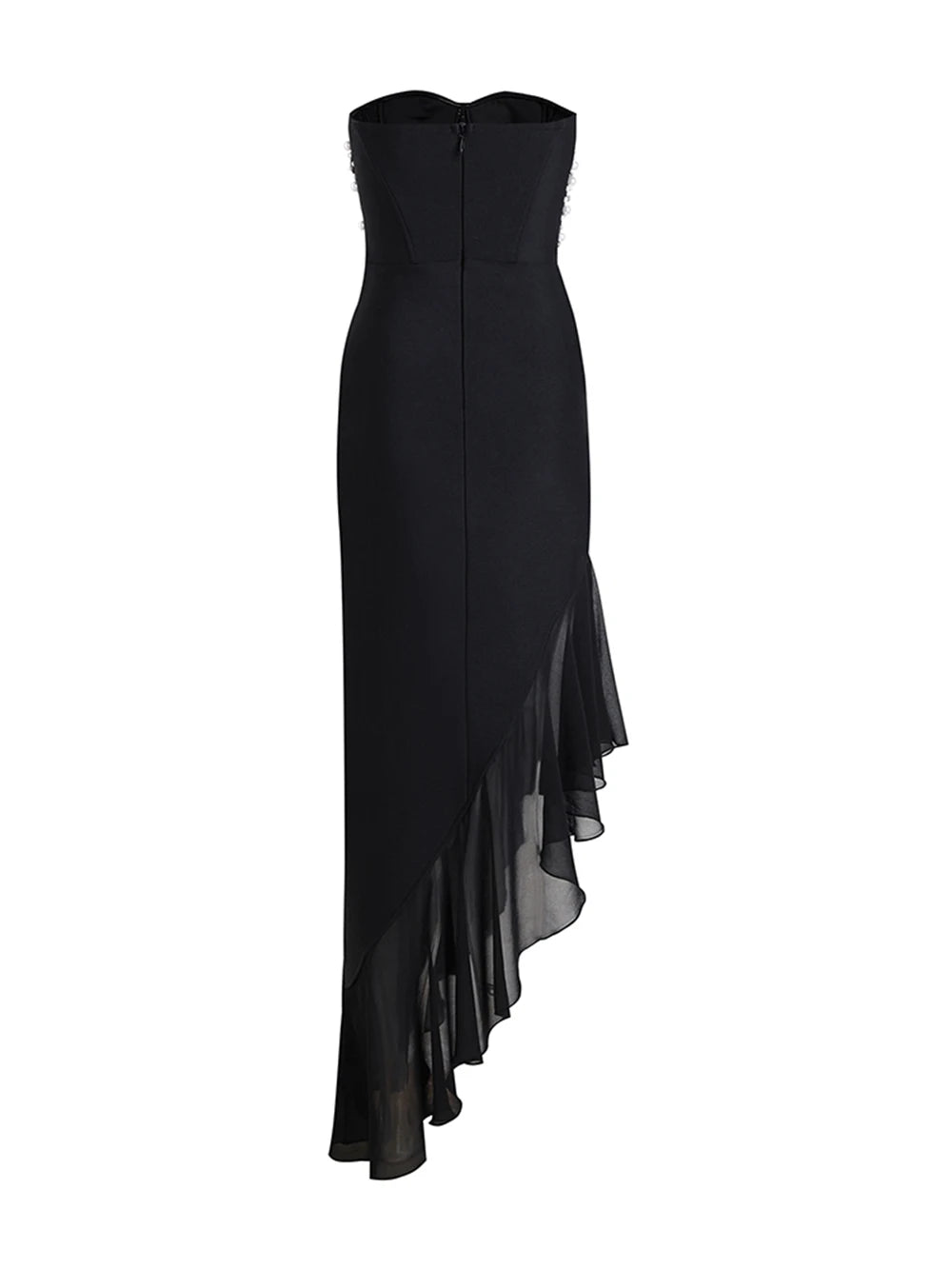 Black Pearl Asymmetry Dress - Kory