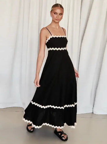 Contrast Elegant Loose Dress - Bella