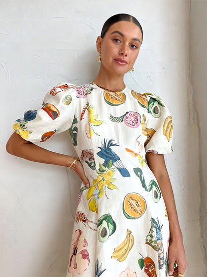 Puff Sleeve Dress - Fruitale