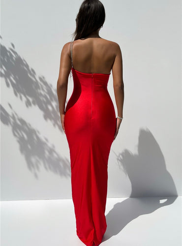 One Shoulder Backless Sexy Maxi Dress - Lila
