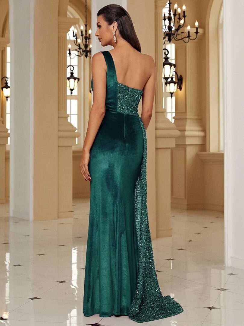 Luxury One Shoulder Evening Dress - Gloria