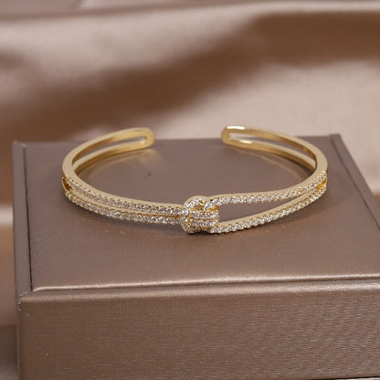 Luxury full zircon knot bracelet - Galia