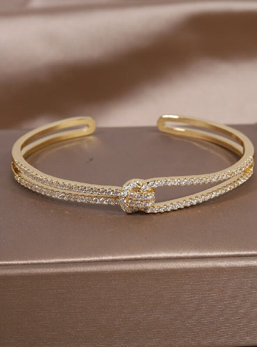 Luxury full zircon knot bracelet - Galia