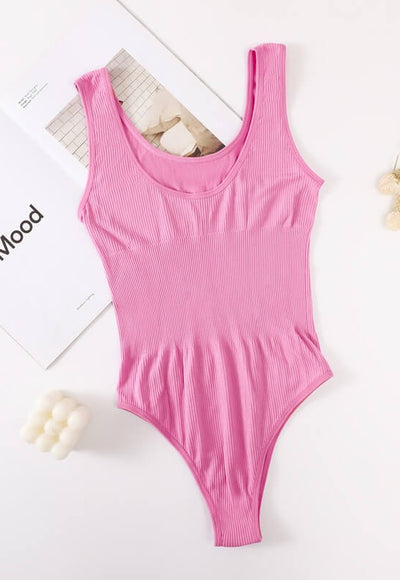 Ribbed Bodysuit Shaper Tummy Control