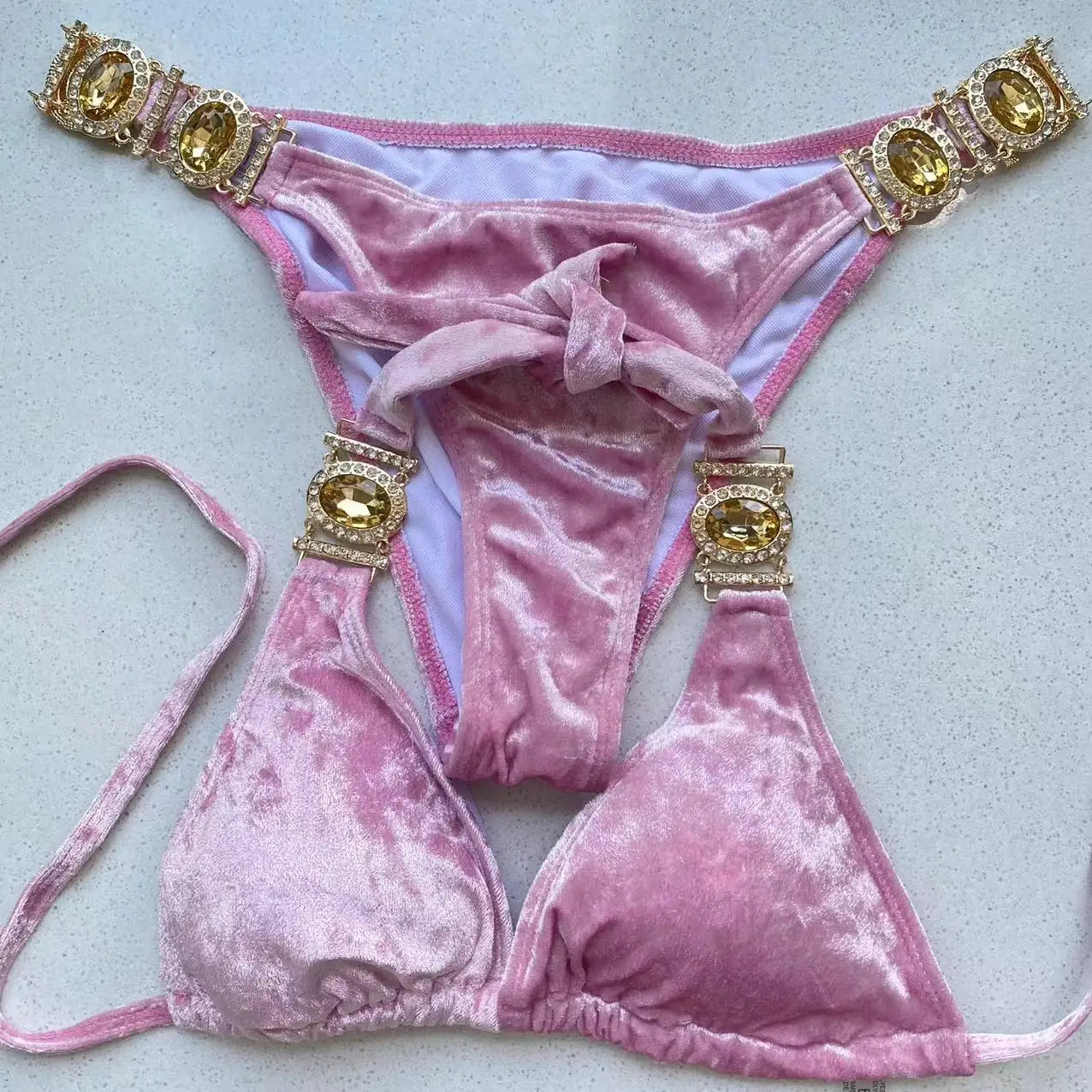 Velvet Luxury Rhinestone Bikini - Daniella