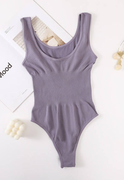 Ribbed Bodysuit Shaper Tummy Control