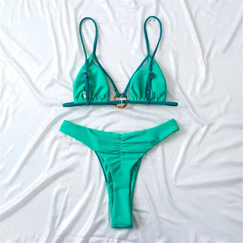 Sexy Brazilian Dual Color Bikini - Gloria