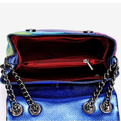 Spliced Chain Crossbody Bag - Rainbow