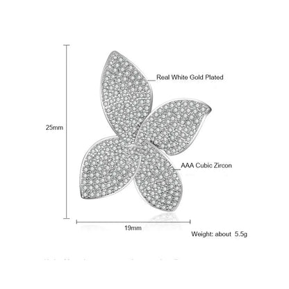 Zirconia Stud Flower Earrings - Belle