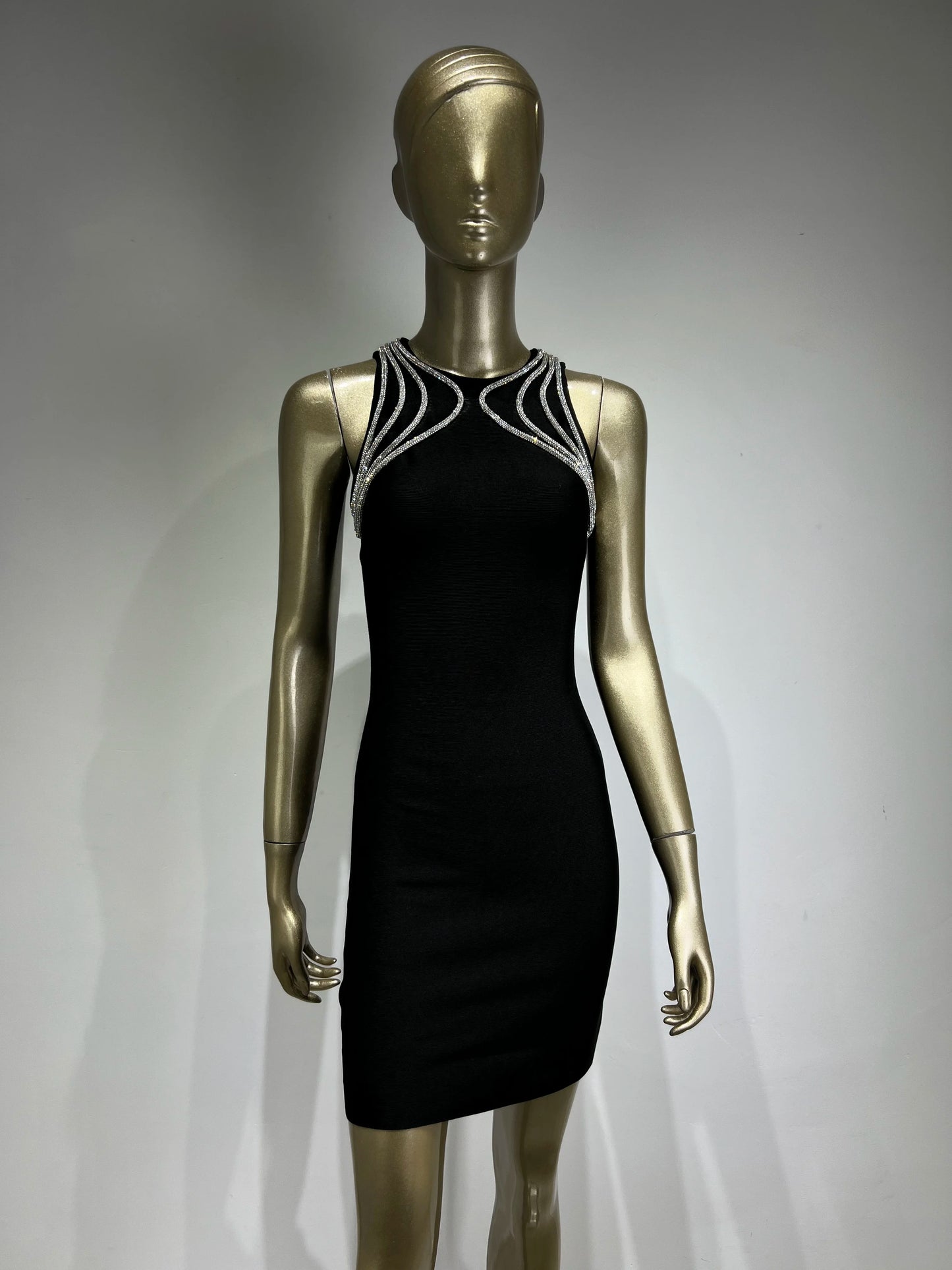 Shiny Mini Bodycon Dress - Adyce