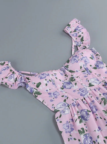 Summer Flower Split Dress - Penny