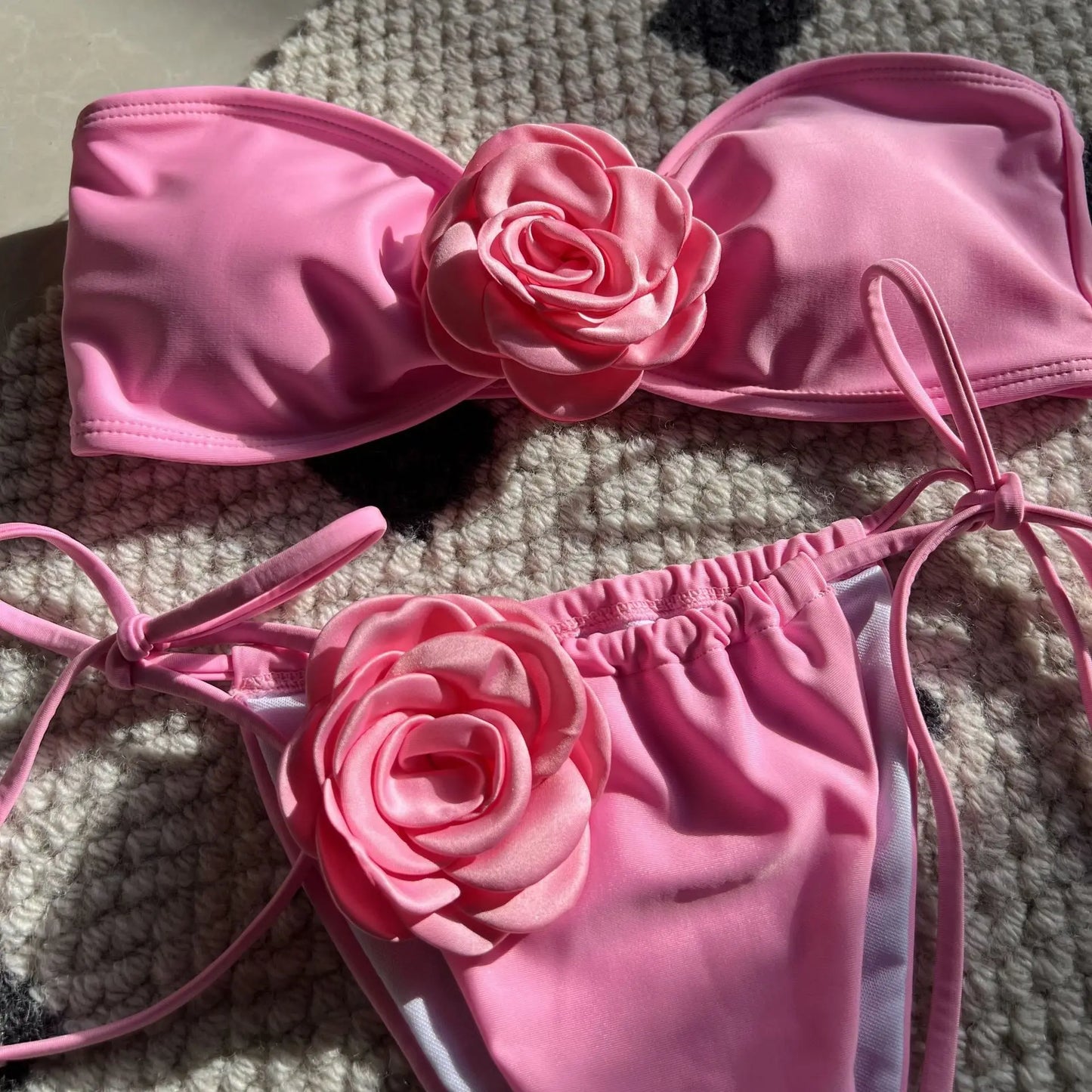 3D Flower Design Bikinis Set - Livian