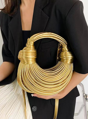 Luxury Noodle Rope Knotted Purse - Galia