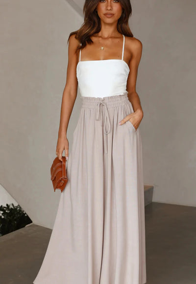 Summer Wide Leg With Elastic Waistband Pants - Alina