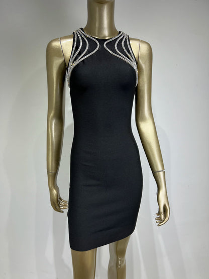 Shiny Mini Bodycon Dress - Adyce