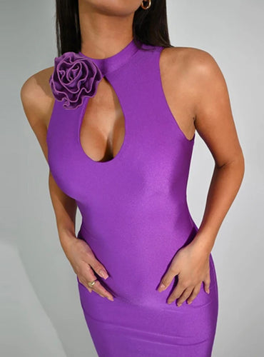 Party Bodycon Removable Flower Dress - Cher