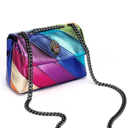 Spliced Chain Crossbody Bag - Rainbow