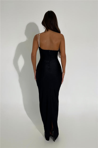 One Shoulder Backless Sexy Maxi Dress - Lila