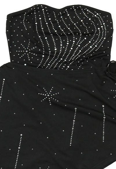 Asymmetric Rhinestone Dress - Lira