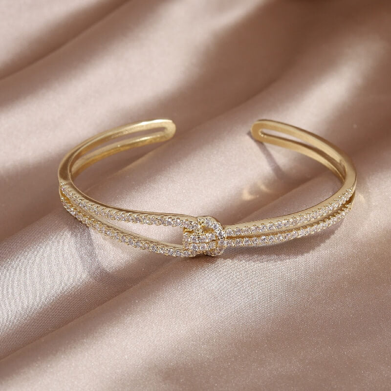 Luxury full zircon knot bracelet - Galia