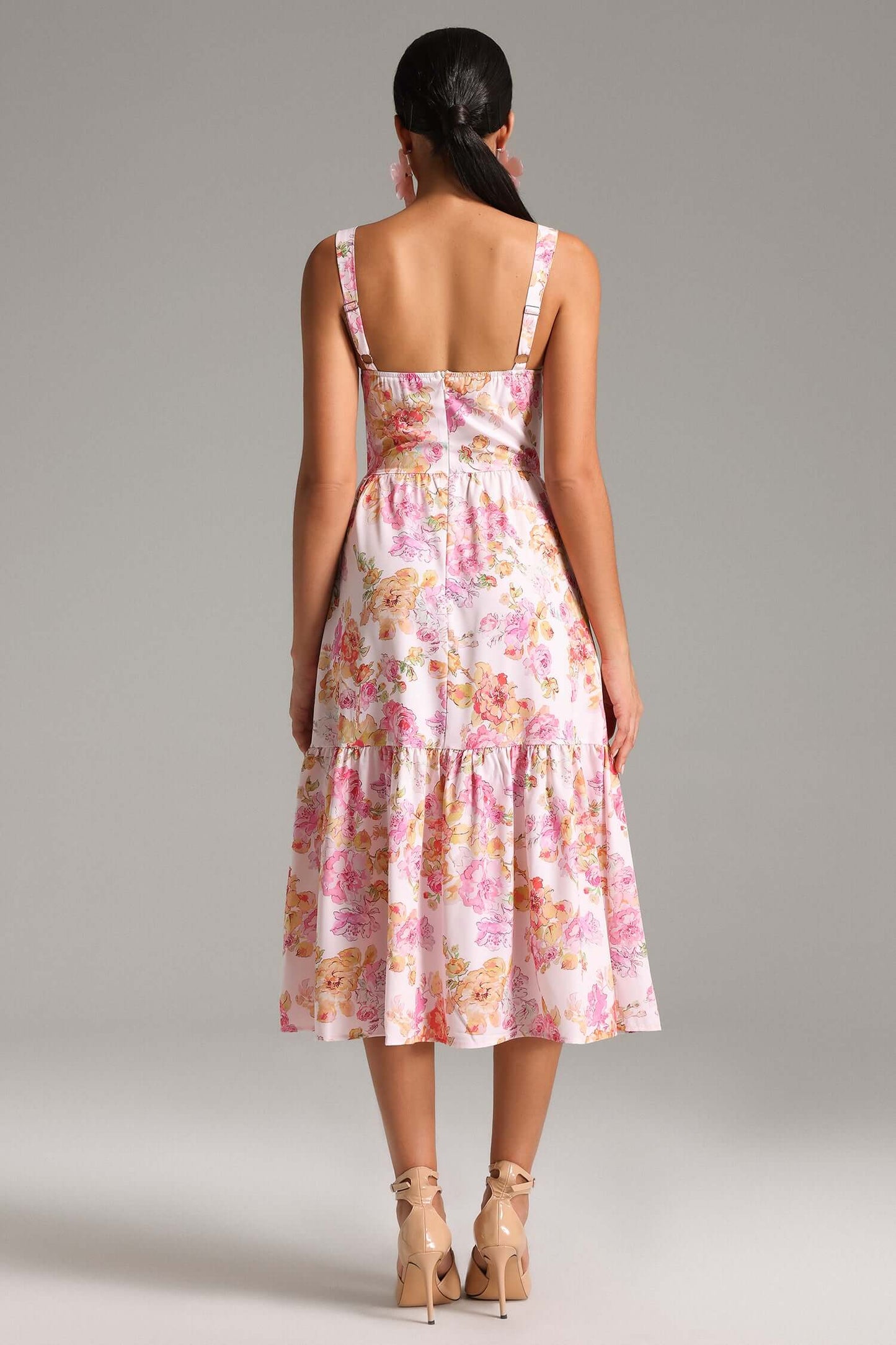 Midi Floral Print Dress - Ariel