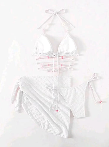 3pc Beaded And Textured Bikini - Helena