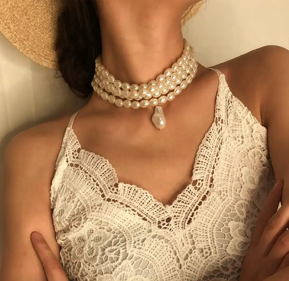 Multilayer Pearl Choker - Jenn