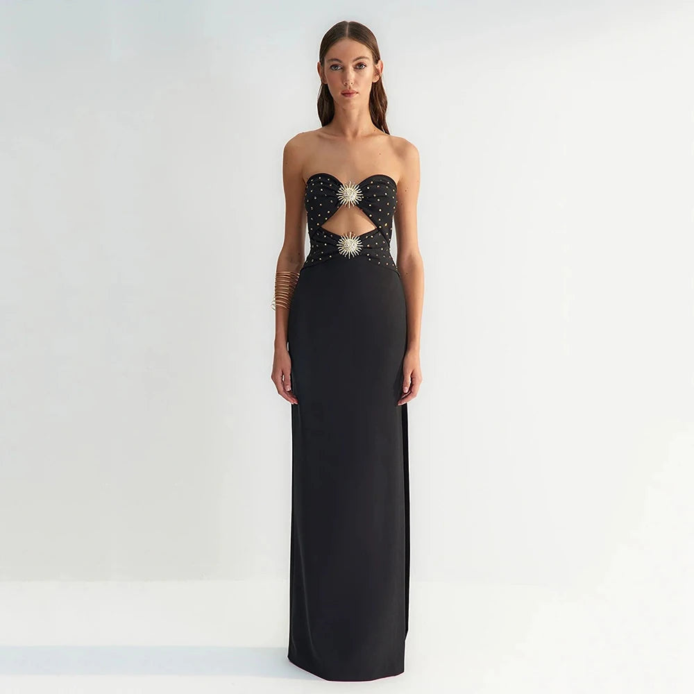 Strapless Hollow Diamond Dress - Arielle