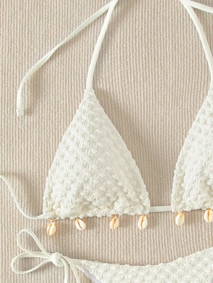 White Shell Design Bikinis Set - Hawaii