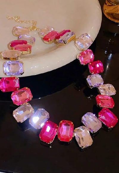 Square Pink Choker - Evelyn