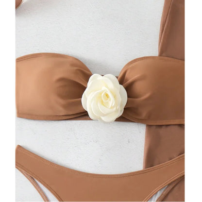 3 pc 3D Flower Set Bikini - Linda