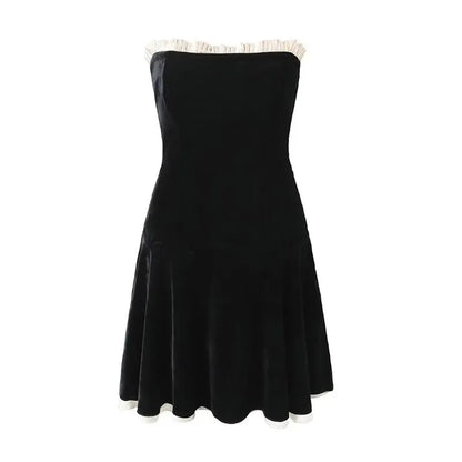 Elegant A-line Velvet Mini Dress - Milla