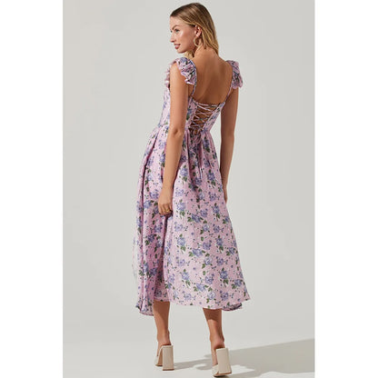 Summer Flower Split Dress - Penny