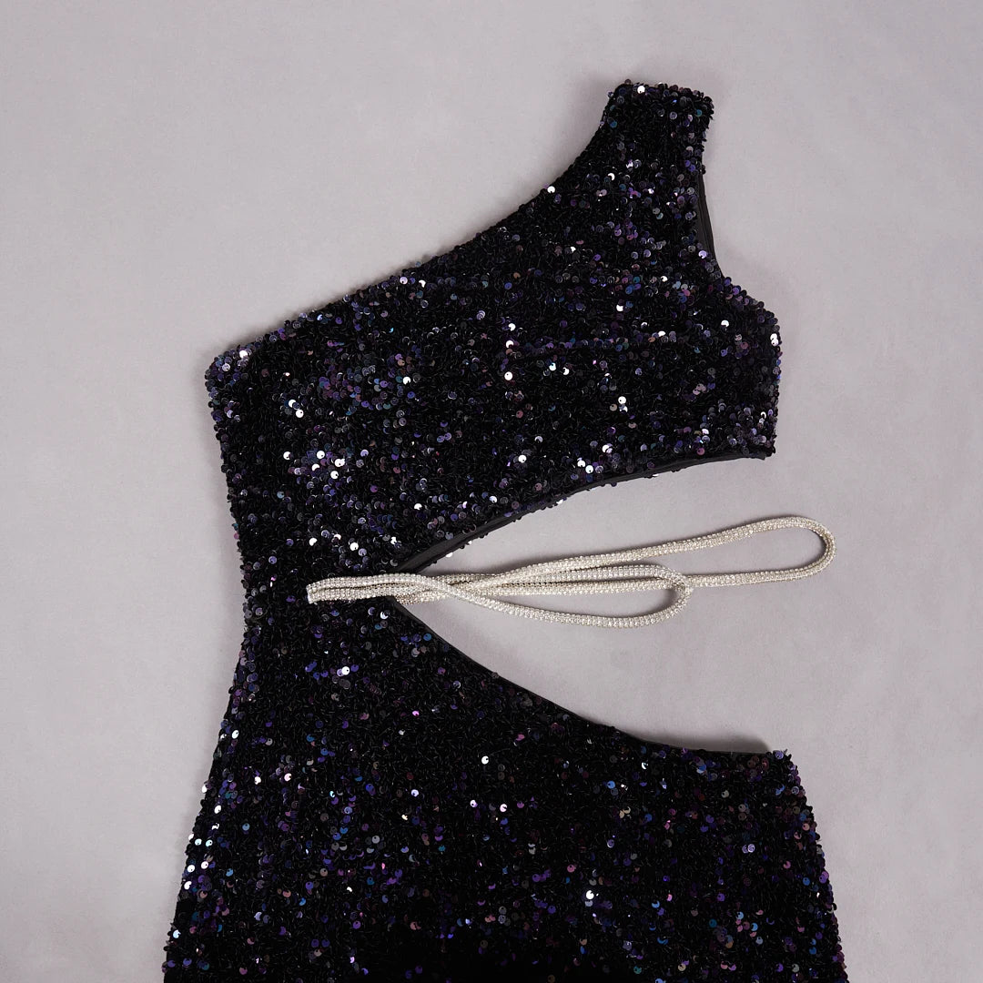 Sequined Cut Out Dress - Petunia