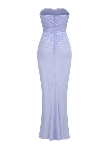 Strapless Hollow Out Long Dress - Durian