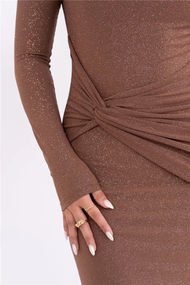 Sparkle Long Sleeve Bodycon Dress - Tayla