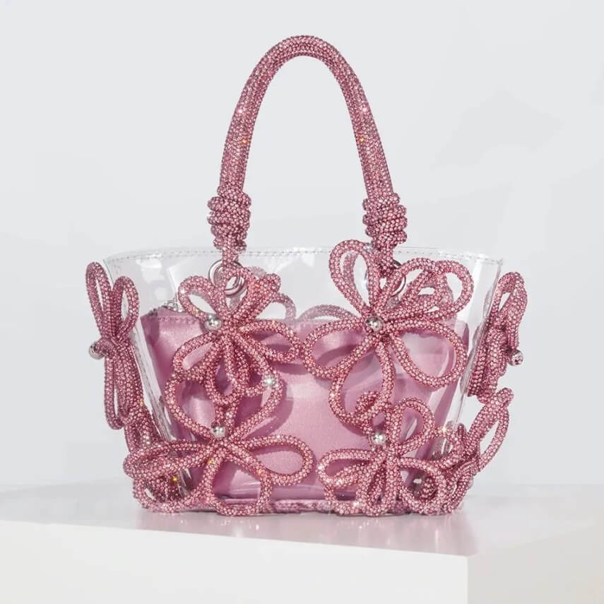 Diamond Flower Transparent Bag - Cassia