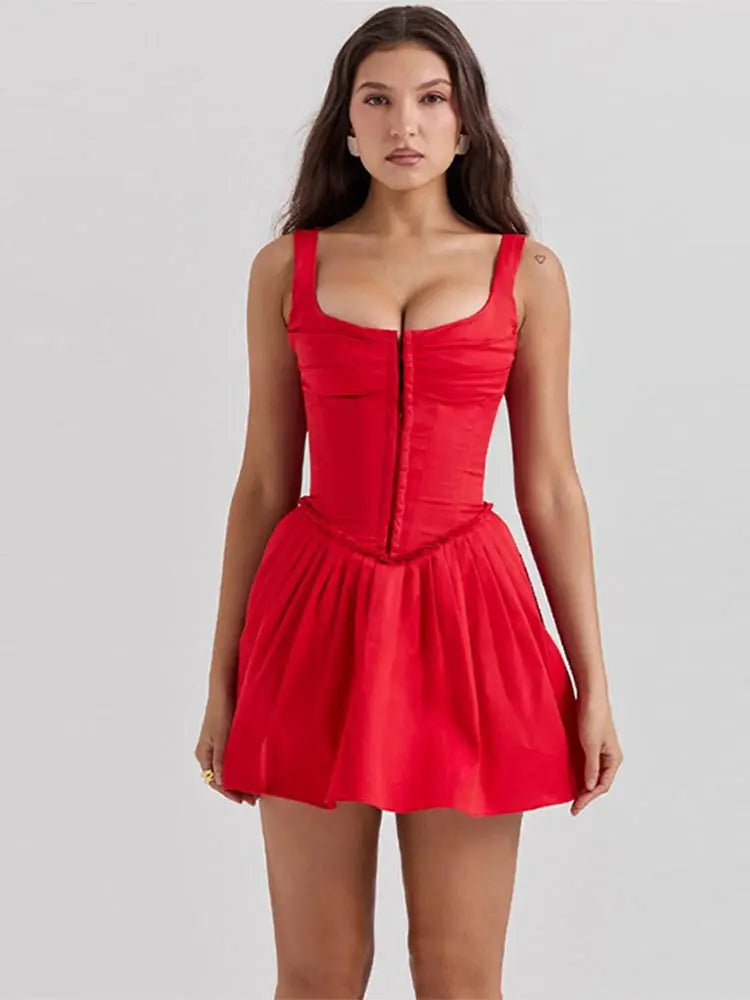 Square Neck A-line Mini Dress - Andressa