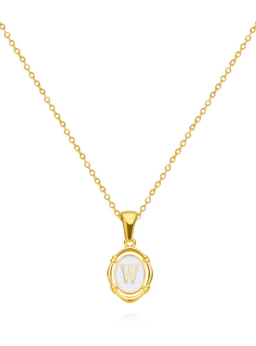 Initials Letter Drip Oil Necklace - Cora