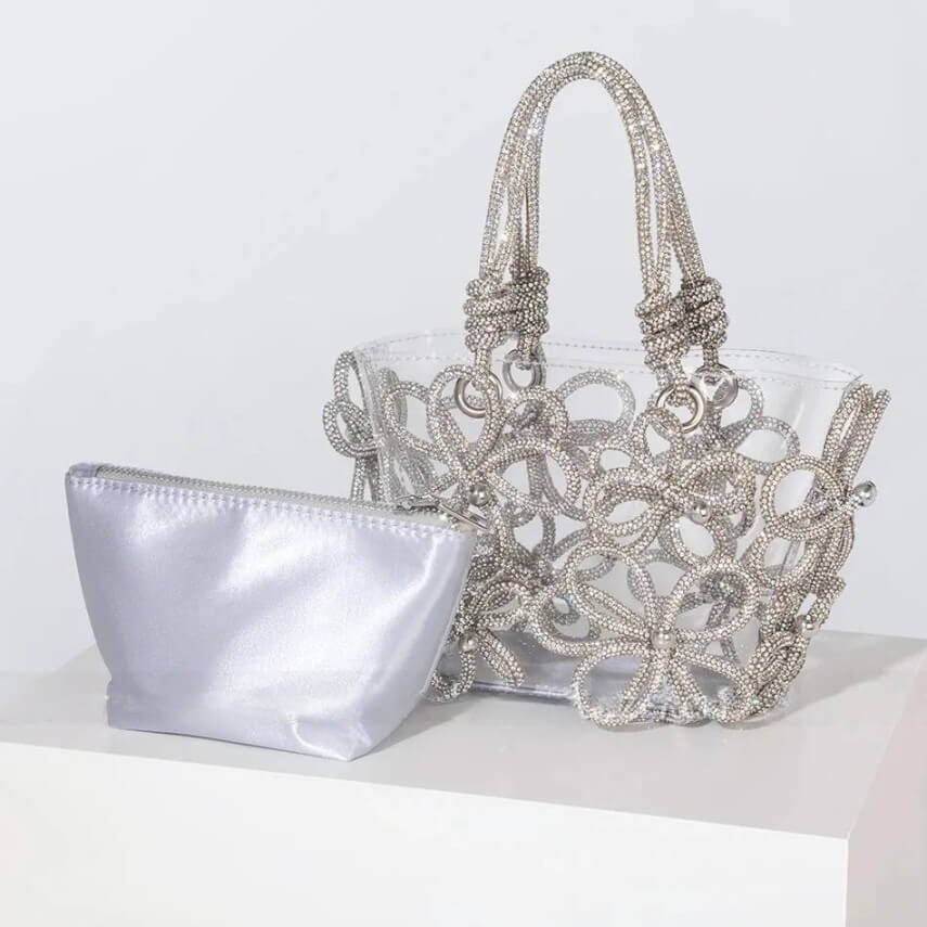 Diamond Flower Transparent Bag - Cassia