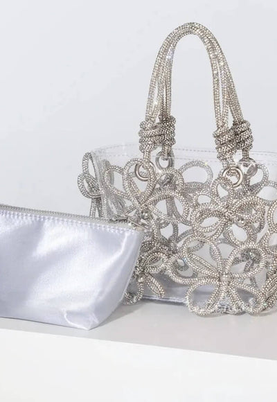 Diamond Flower Transparent Bag - Cassia