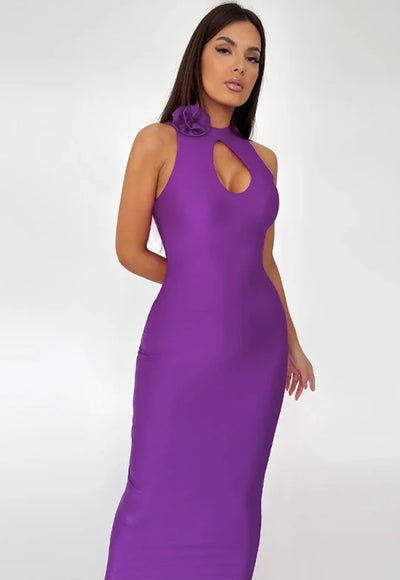 Party Bodycon Removable Flower Dress - Cher